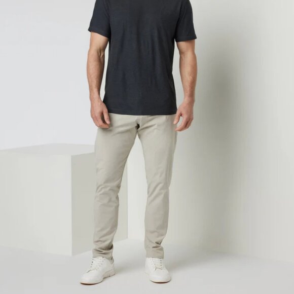 Vuori Men AIM Pants 38x30 Stone Tan Chino Zip Pocket Nice Stretch EUC - Picture 1 of 12